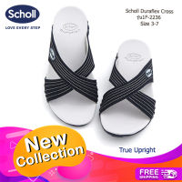 Scholl รองเท้าสกอลล์-ดูราเฟล็ค คลอส Duraflex Cross รุ่น 1F-2236 สีน้ำเงินเข้ม รองเท้าแตะสวม ผู้หญิง รองเท้าสุขภาพ Comfort Sandal เบา ทนทาน ส่งฟรีทั่วไทย