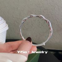 [COD] luxury niche design fashion twist push-pull bracelet female opening adjustable silver wholesale