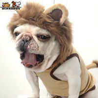 Cute Lion Dog Hoodie French Bulldog Accessories Cosplay Cartoon Puppy Costume Winter Warm Dog Clothes for Small Dogs Yorkshire