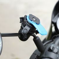 Motorcycle Mirror Mount Shockproof Handlebar Bracket Stand with Quick Release Clip Rearview Phone Holder for Navigation Biking