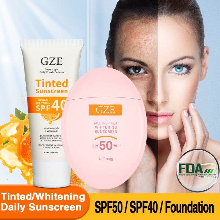 GZE Whitening tinted SPF 50/PA Sunscreen Face Body Sun Lotion Sunblock