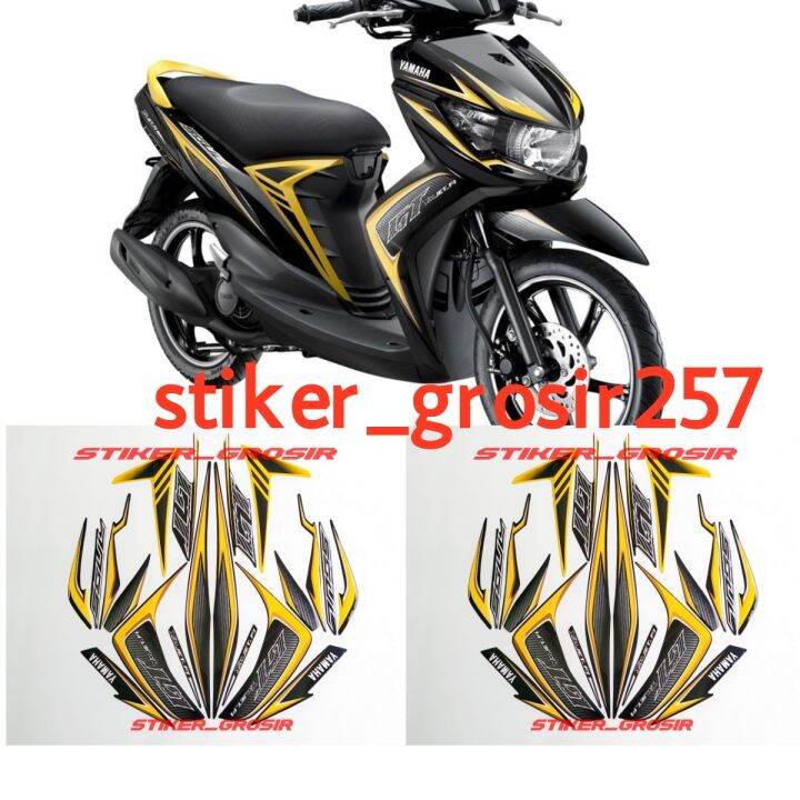 STICKER STRIPING LIS BODY MOTOR MIO SOUL GT 2012 2013 HITAM KUNING
