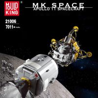 MOULDKING 21006 MOC-26457 Apollo 11ชุดสงครามอวกาศของเล่นเพื่อการศึกษาบล็อกตัวต่อยานอวกาศ Saturn V Apollo สำหรับของขวัญสำหรับเด็ก