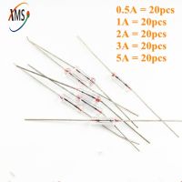 5 kinds x 20pcs 100pcs/lot 3x10mm 250V Axial fast glass fuse with lead wire Mix Set 0.5A 1A 2A 3A 5A 3x10
