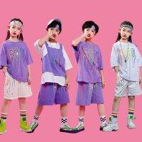 [COD] Childrens street dance foreign style childrens boys printing loose girls hiphop national tide short-sleeved brand summer