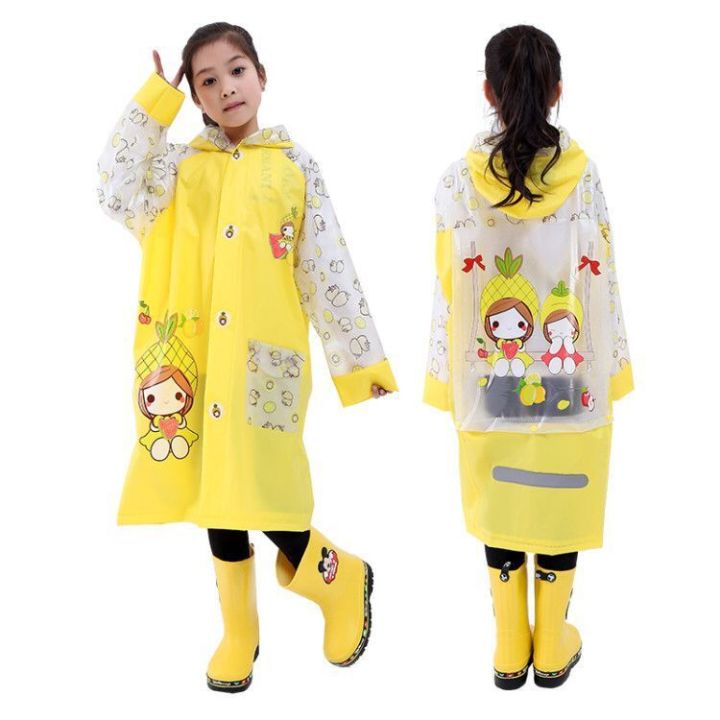 เสื้อกันฝนเด็กการ์ตูนpvcอะนิเมะนักเรียนเสื้อกันฝนหนาพร้อมกระเป๋านักเรียนbitเสื้อกันฝน