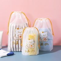 【cw】1PC Transparent Cosmetic Bag Storage Bag Travel Waterproof Makeup Case Bath Drawstring Organizer Toiletry Wash Kit Storage Pouchhot