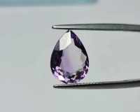 พลอยอเมทิสต์ (Amethyst) รูปทรงหยดน้ำ  น้ำหนัก3.47 ct. ขนาด 9.6x13.2 mm. พลอยแท้ ราคาดี