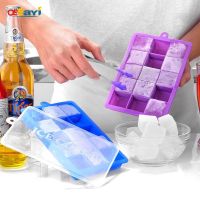 Ossayi Silicone Ice Cube Trays with Lid Ice Jelly Maker Mold for Whisky Cocktail Cola