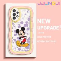 Jlingji เคสปลอกสำหรับ Samsung กาแลคซี A72 4G A72 5G A73 5G 5G เคสลายการ์ตูนแฮปปี้มิกกี้ดีไซน์ใหม่คอลอร์เดอร์ลอนเคสมือถือกันกระแทกแบบใสนิ่มเคสโปร่งใสลายกล้องถ่ายรูปสุดสร้างสรรค์เคสป้องกันซิลิกาเจล