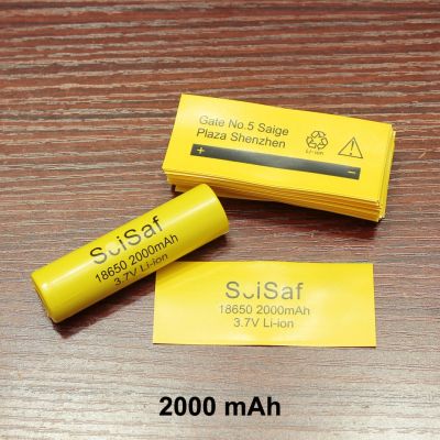 100pcs/lot Lithium battery packaging sleeve 18650 heat shrinkable battery casing battery skin PVC heat shrinkable film 2000MAH