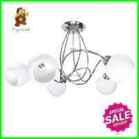 ไฟช่อ EVL HL-22004 5 หัว สีขาว/เงินCHANDELIER EVL HL-22004 5-LIGHT WHITE/SILVER **พลาดไม่ได้แล้วจ้ะแม่**