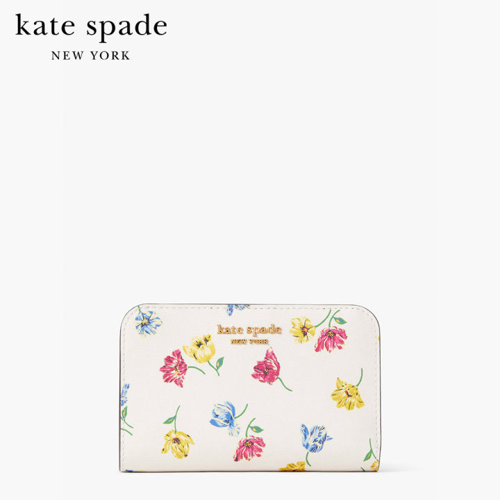 KATE SPADE NEW YORK Morgan Flower Bed Embossed Compact Wallet KB247 NWT