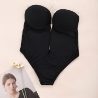 AB4B Slimming Bodysuit Women Deep V Sexy Backless Bra Thong Shapewear Backless Invisible Push Up Underwear Full Bodyshaper Bra