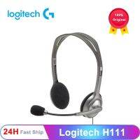 【Super Like】 เอง♚Logitech ชุดหูฟังสเตอริโอหูฟังเพลง H111ของแท้พร้อมไมโครโฟนขนาด3.5มม. หูฟังแบบมีสายสำหรับปลั๊กเดี่ยว/ปลั๊กคู่