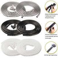 【CW】 1/2meter 8-25mm Cable Spirals Wrap Tidy Cord Wire Banding Loom Storage Organizer TV Winding Tube Sleeves
