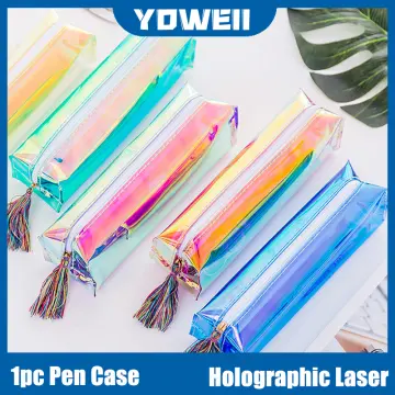 Laser Transparent Iridescent PU Pencil Case School Stationery