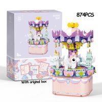 Girls Sets MINI Creative Carousel Music Box Model Building Blocks Bricks MOC City View Ferris Wheel Bricks Kids Toys Boys Gifts Building Sets