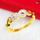 F16 แหวน3อินฟินิตี้ แหวนปรับขนาดได้ แหวนเพชร แหวนทอง ทองโคลนนิ่ง ทองไมครอน ทองหุ้ม ทองเหลืองชุบทอง ทองชุบ แหวนผู้หญิง