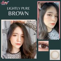 ?มีค่าสายตา? LuxzyLens lightly Pure Brown Gray ลัคซี่เลนซ์ แถมตลับ สายตาปกติ และ ค่าสายตาสั้น DIA14.0MM