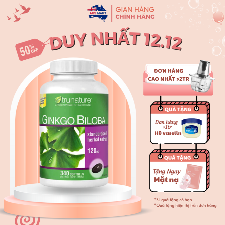 Viên uống bổ não Trunature Ginkgo Biloba Kirkland Signature 340 viên