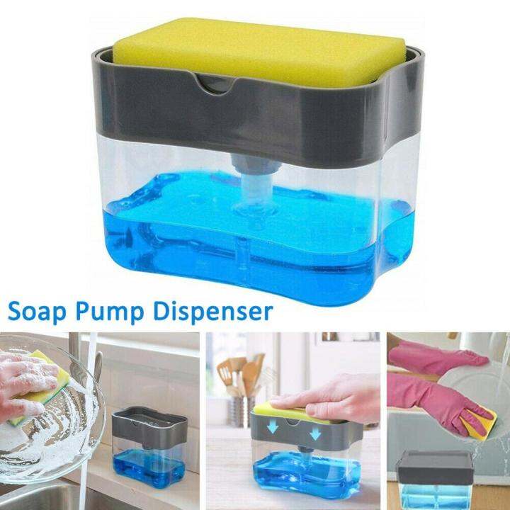 Harvest 2in1 Pump Soap Dispenser and Sponge Caddy For Dish Soap And