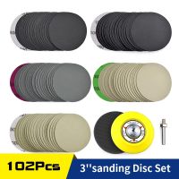 100Pcs 3 Inch 75mm Sanding Discs Wet Dry Hook Loop Sandpaper 1/4  Shank Sanding Pad Foam Buffing Pads Automotive Polishing