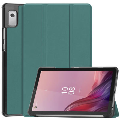 สำหรับ Lenovo Tab M9 9.0นิ้ว TB-310FU 2023แบบพับสามทบเคสสีทึบ TPU แบบยืดหยุ่นได้เคสพับได้น้ำหนักเบาฝาหลังแบบบางนอนอัตโนมัติเคสแท็บฟังก์ชั่นปลุกเลอโนโว M 9 9.0นิ้ว