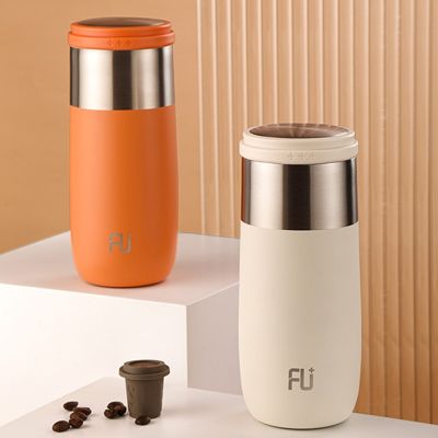 [COD] Fuguangjia stainless steel insulation cup female ceramic coffee separation tea wholesale printing advertisement