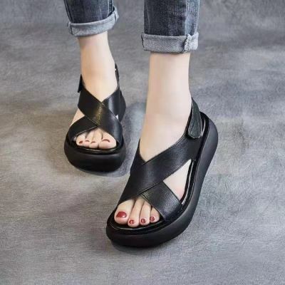 Womens Platform Sandals New Summer Open Toed Pumps Peep Toe Womens Shoes Soft Leather Heightened Platform Shoes