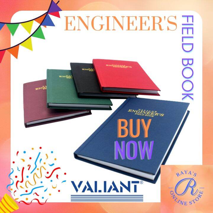 Raya's Bookstore Valiant Engineer's Field Book / Cover Colors Red