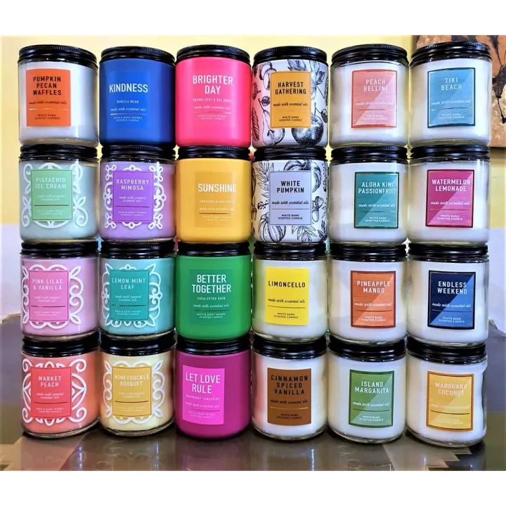 ♀Bath and Body Works White Barn Single Wick Scented Candles 7oz198g, Batch 02☁ Lazada PH