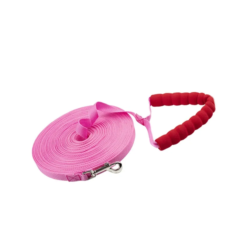 PAPI PET 3m 50m Super Long Dog Leash With Foam Handle Black Pink