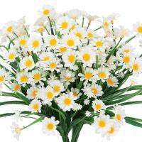 hot【cw】 1 Bundles Outdoor Artificial Daisies Fake Flowers UV Resistant Shrubs Hanging Garden Porch Wedding Farmhouse