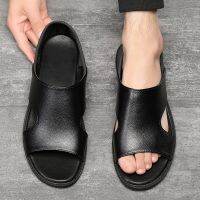 Summer and summer dual-purpose beach shoes cow leather thick soled shoes casual comfortable mens sandals