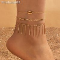 Vintage Shell Bracelet Chain Boho Anklets for Women Feet Pendant Jewelry Trend Ankle Strap Butterfly Tobilleras Summer Holiday