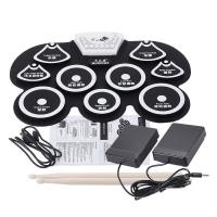 คุณภาพสูงกลองไฟฟ้าซิลิโคนดิจิตอล Roll-Up Drum Pad Kit USB ไฟฟ้ากลอง Stick และเท้าเหยียบ