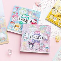 ☎♂▫ Sanrio Hello Kitty Kuromi Cartoon Stickers Ins Hand Book Decoration Sticker Set Children Cute Creative Diy Sticker Book