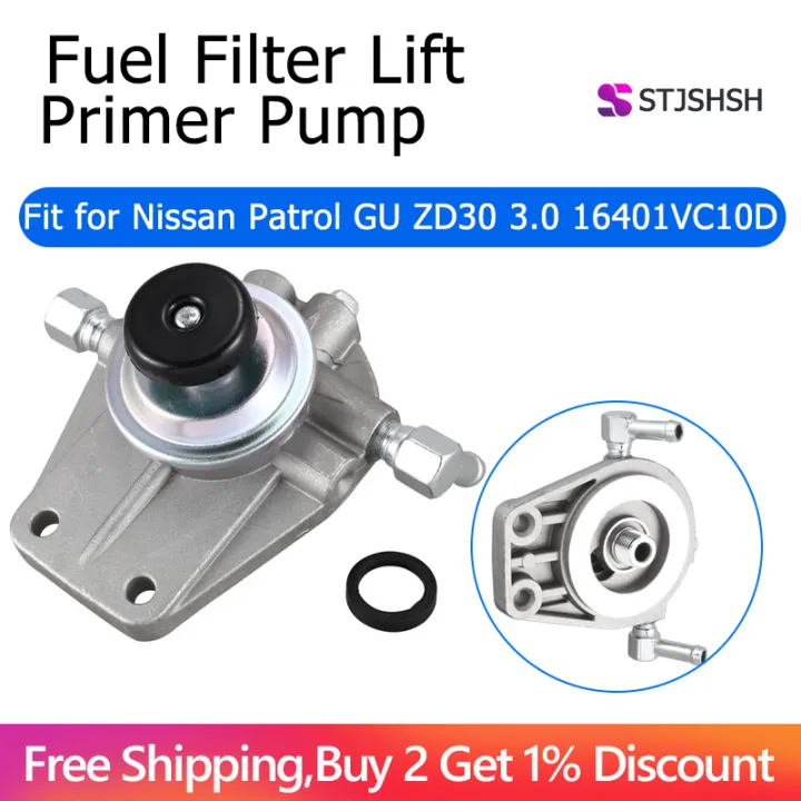 1 Pcs Black Metal 10Mm Car Fuel Filter Lift PrimerPump, for Nissan