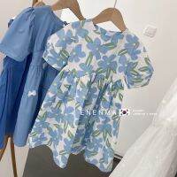 【jeansame dress】 SummerBlue FloralClothesCasual ชุดเดรสเด็กสำหรับวัยรุ่น Party FairySundressGown