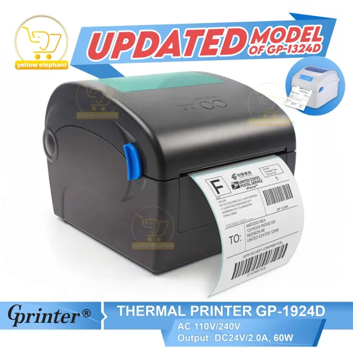 【ready Stock】 Gprinter 1924d Updated Model Of 1324d Waybill Thermal Printer Barcode Shipping