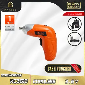 Buy Black+Decker 3.6V NiCd Cordless Screwdriver Kit, KC3610-IN Online At  Price ₹1029