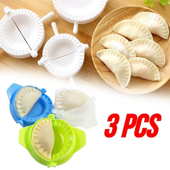 3pcs Plastic Dumpling Maker Mould Hand Dough Press Dumpling Clip Dumpling Making Gadget Kitchen