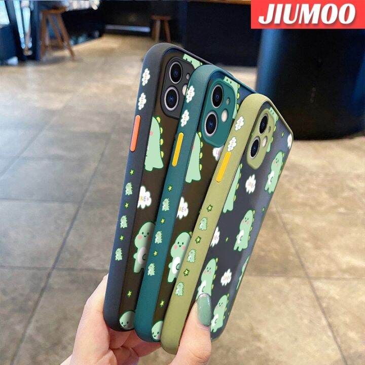 เคส-jiumoo-สำหรับ-xiaomi-mi-poco-m2-redmi-9-9a-การ์ตูนไดโนเสาร์น้อยกันกระแทกเคสโทรศัพท์เนื้อแข็งขอบสี่เหลี่ยมปลอกซิลิโคนนิ่มคลุมทั้งหมดเคสป้องกันเลนส์กล้อง