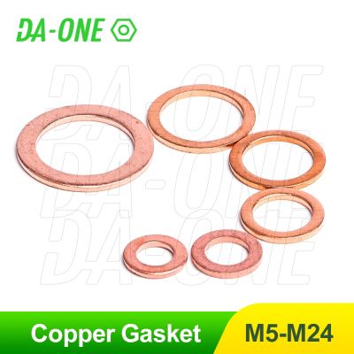 Metal Copper Plate Ring Seal Gasket Washers M5 M6 M8 M10 M12 M14 M16 M18 M20 M22 M24 Lock Shim Round Retaining Pad Brass Washer Nails  Screws Fastener