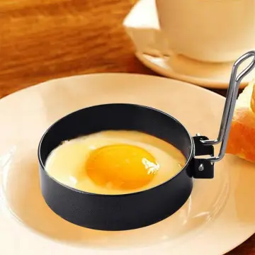 Frying Pan 4 Cup Mold Non-Stick Iron Egg Cooker Rings Round Omelet