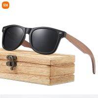 ☋❐◙ Xiaomi Youpin Retro Womens Glasses New Brand Designer Sunglasses Men Vintage Aluminum Wood Sun Glasses for Men with Wood Case