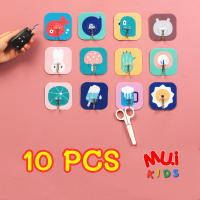 muikids 10 ชิ้น C-HOOK ตะขอติดผนังลายการ์ตูน สุ่มลายน่ารัก minimal ที่แขวนติดผนัง