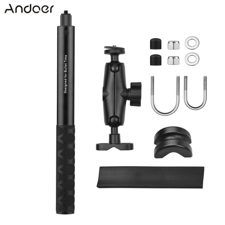 Andoer Motorcycle Bike Invisible Selfie Stick Handlebar Mount Bracket