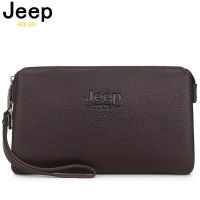 JEEP BULUO Famous Brand Male Coin Card Slots Clutches Bags Mens Handbag For Phone Pen PU Password Wallets Long Purse